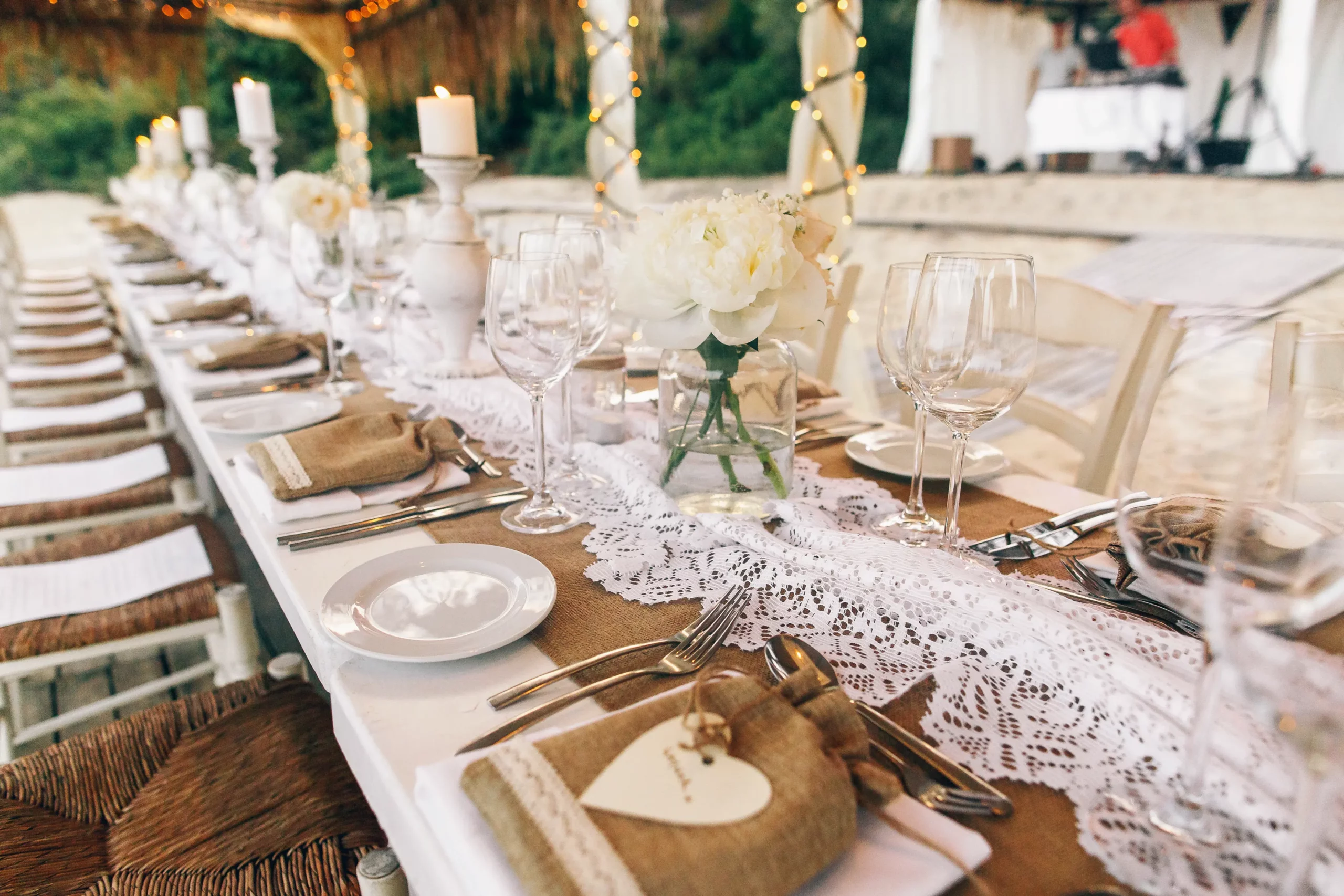 engagment party table with rental decorations